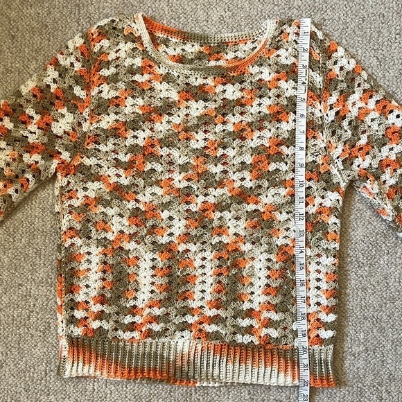 Vintage Hand Crocheted  Multicolor Sweater - Picture 10 of 10
